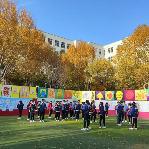 学校在秋天举办了一个艺术节。