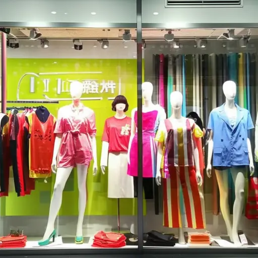 商店在橱窗显眼位置展示了它的新服装系列。