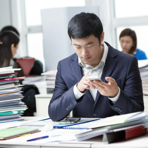 他在工作中尽可能少做。