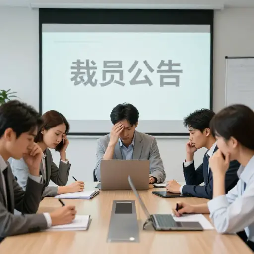 在公司宣布大规模裁员后，员工们为他们的工作担心最坏的情况。