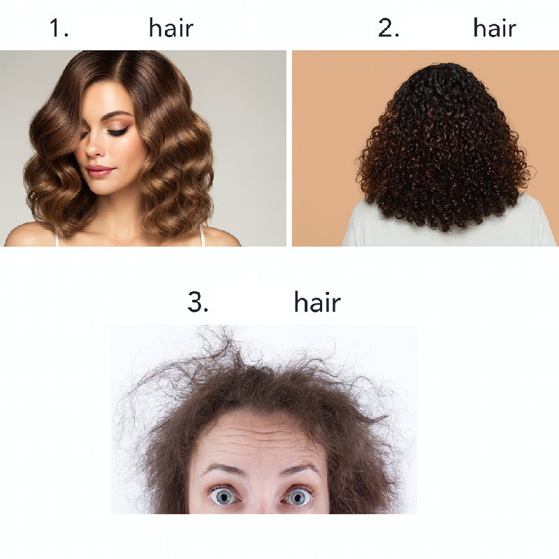 波浪卷的头发, 卷曲的头发, 毛躁的头发