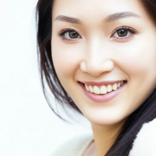 当她听到这个故事时，露出了觉得好笑的笑容。