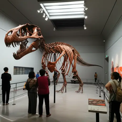 博物馆里最有趣的部分是恐龙展览。