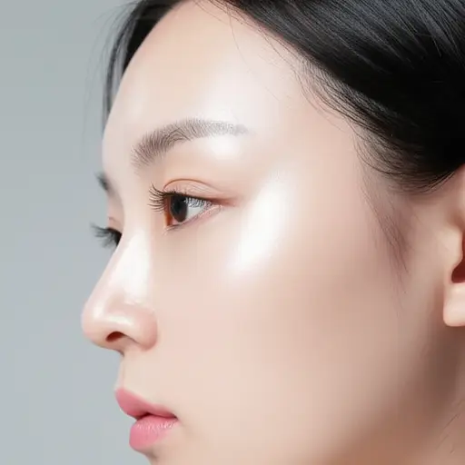 她的额头很高。