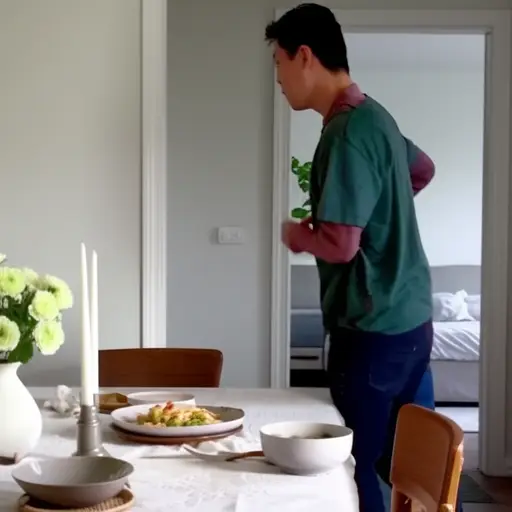 他吃完晚饭后就去睡觉了。