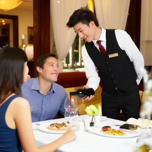 餐厅里良好的服务使用餐体验愉快。