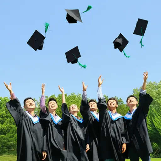 她和朋友们庆祝了高中毕业。