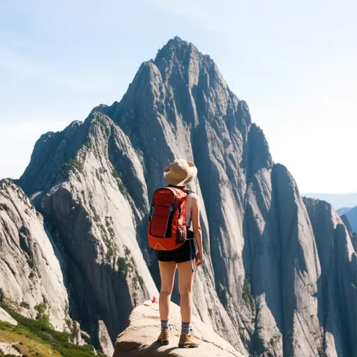 她试图攀登那座山。