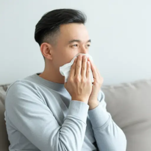 如果你感冒了，记得轻轻擤鼻涕。