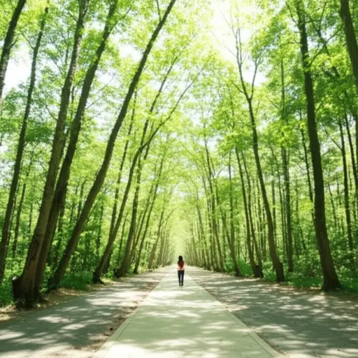 我喜欢在森林里散步。