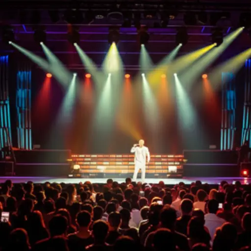 那位歌手在音乐会上表演得非常出色。