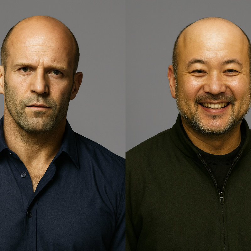 两个人都是秃头。