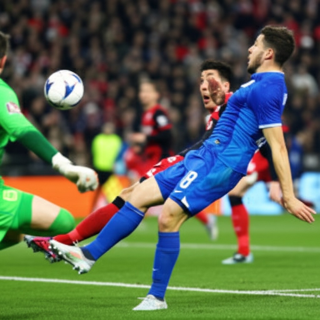 这是一场精彩的足球比赛。