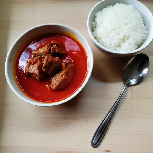 我非常喜欢辣味的羊肉咖喱。