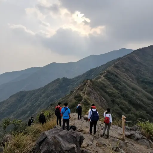 我们在徒步旅行中探索了一片美丽的山地荒野。