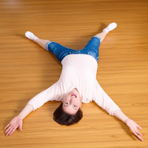 她戏剧性地摔倒在地板上。