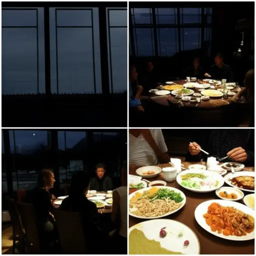 我们直到午夜过后才吃饭。