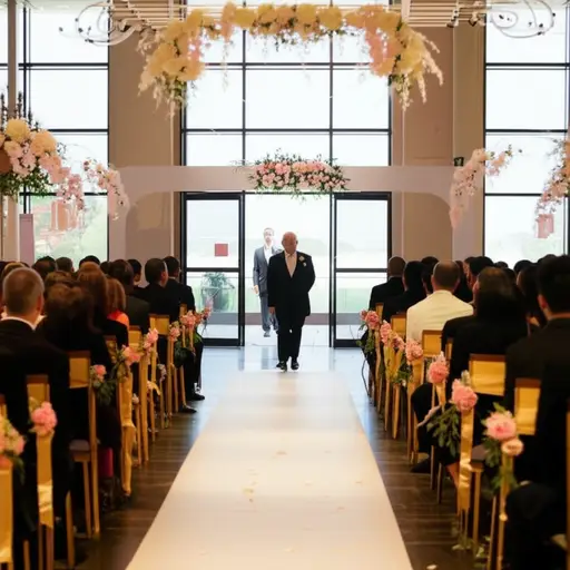 仪式进行到一半时，贵宾终于出现了。