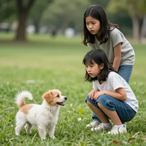 我妹妹比我还怕狗。
