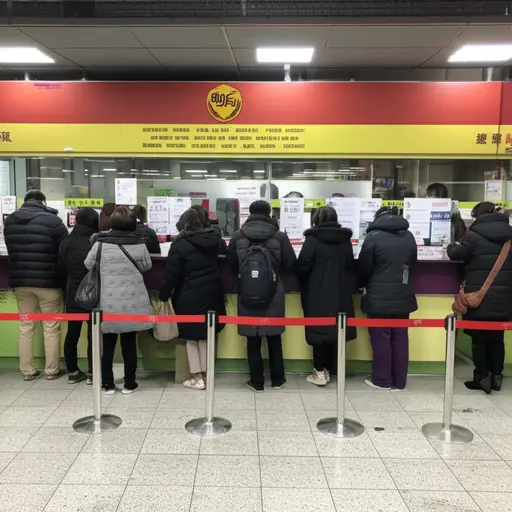 邮局排着长队。