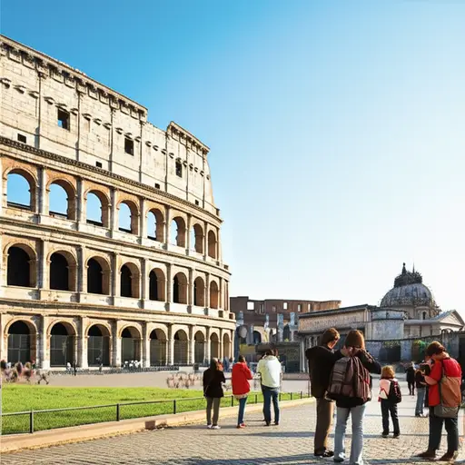 游客经常参观罗马去看它的历史建筑。