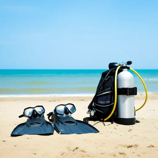 出发前，我们对潜水设备进行了最终检查。