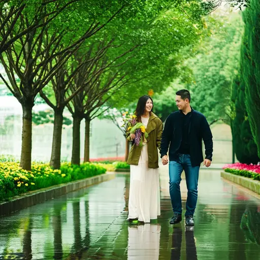 雨一停，我就打电话给我的朋友，我们都在公园里继续散步，我们都玩得很开心。