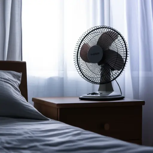 因为这里很热，我买了个风扇，晚上必须用它，否则我无法入睡。