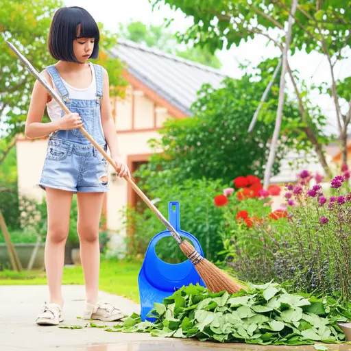 我妈妈让我把花园里的垃圾清理干净。