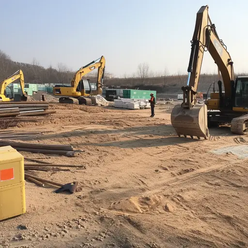 建筑工地的施工昨天开始了。