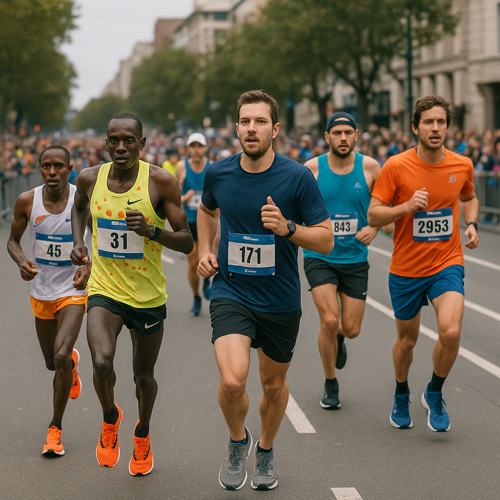 马拉松比赛在世界各地举行，吸引了职业运动员和业余爱好者。