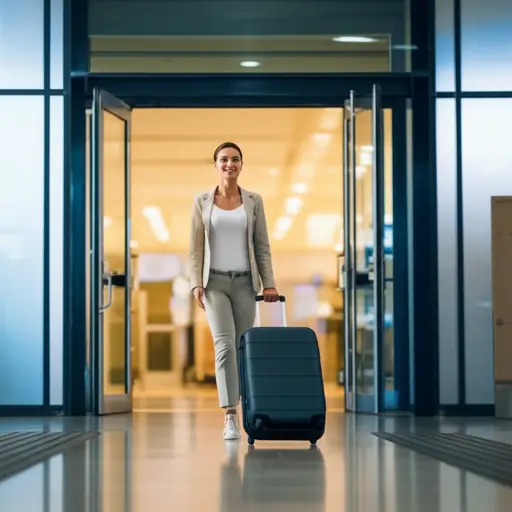 她明天将从商务旅行回家。