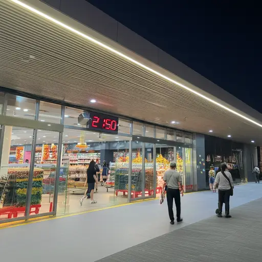 超市营业到晚上10点。