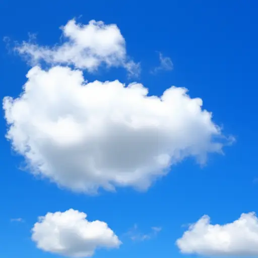 蓬松的白云飘过天空。