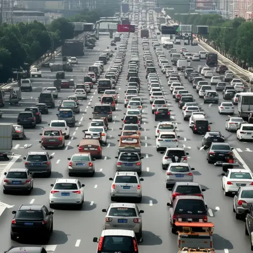 这条路上有很多车。