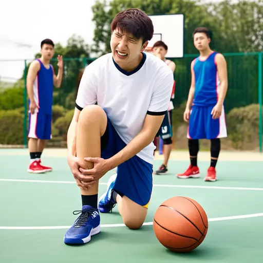 我打篮球时扭伤了脚踝。