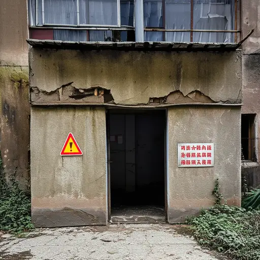 这座建筑不安全，所以他们立了一个牌子，上面写着“危险——禁止入内”。