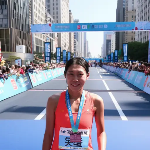 完成马拉松给了她一种极棒的成就感。