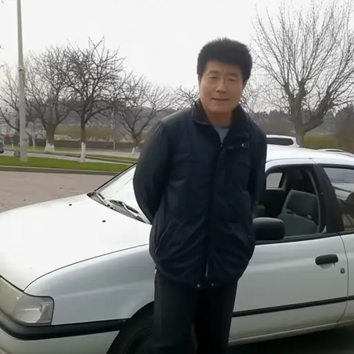 他去年买了一辆二手车。