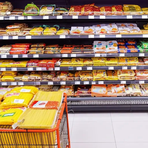 这家超市提供各种各样的国际食品。