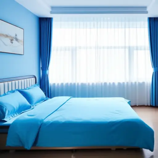 我的房间装饰成了蓝色。