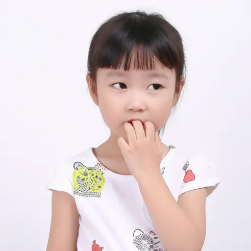 她还在吮吸拇指。