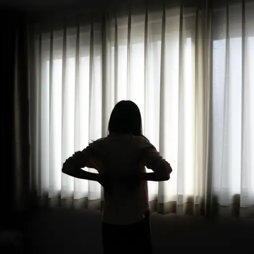 她在昏暗的晨光中迅速穿好衣服。