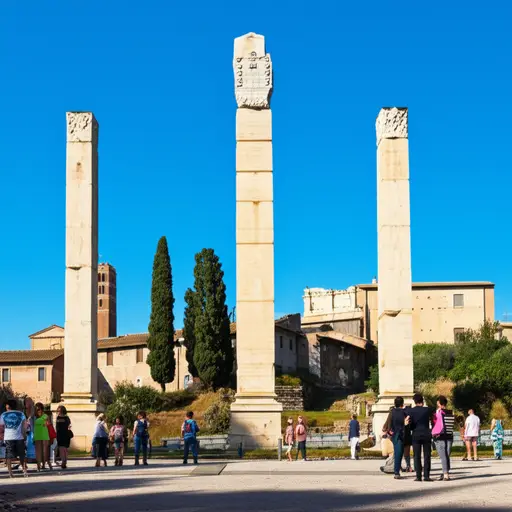 我们在罗马参观了几座古代纪念碑。