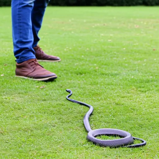 他没注意到自己差点踩到一条蛇。