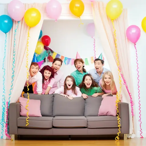 每个人都会躲在客厅里准备惊喜派对。