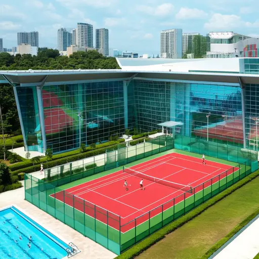 休闲中心有像游泳和网球这样有趣的活动。