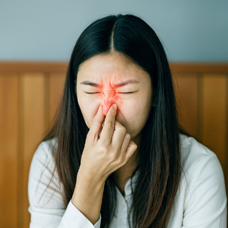 鼻塞是流感和普通感冒的常见症状。