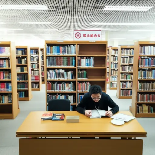 图书馆内禁止吃东西。