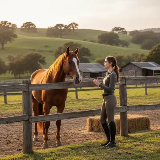 我妹妹想骑马。